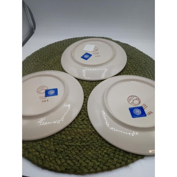 Handmade Polish Pottery Ceramika Boleslawiec 7.25" Salad Plates SetOf3 Reindeer - Picture 3 of 5